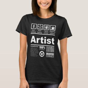 Camiseta Hechos Nutricionales De Artistas Para Artistas