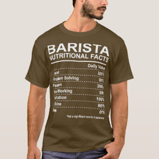 Camiseta Hechos nutricionales de Barista