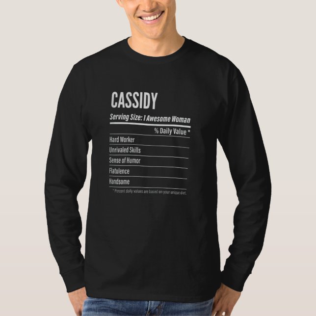 Camiseta Hechos Nutricionales De Cassidy Para Mujeres Sirvi (Anverso)
