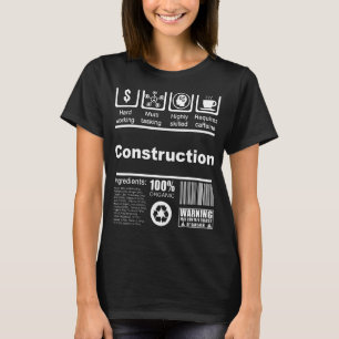 Camiseta Hechos Nutricionales De Construcción