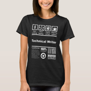 Camiseta Hechos Nutricionales De Escritores Técnicos