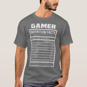 Camiseta Hechos nutricionales de gamer de Guay divertidos v