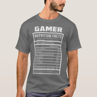 Camiseta Hechos nutricionales de gamer de Guay divertidos v
