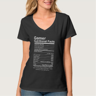 Camiseta Hechos Nutricionales de Gamer Guay Video Game Funn