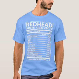 Camiseta Hechos nutricionales de la cabeza roja