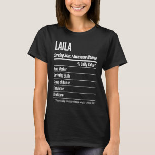 Camiseta Hechos Nutricionales De Laila Que Sirven Calorías 