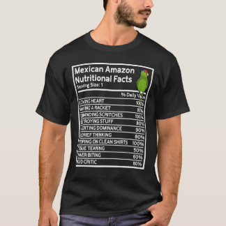 Camiseta Hechos nutricionales de loros en la cabeza roja me