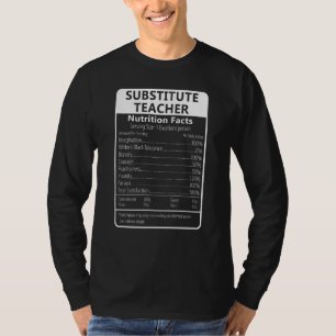 Camiseta Hechos Nutricionales de Profesor Sustituto Sarcást