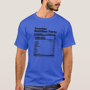 Camiseta Hechos nutricionales de profesores divertidos nutr