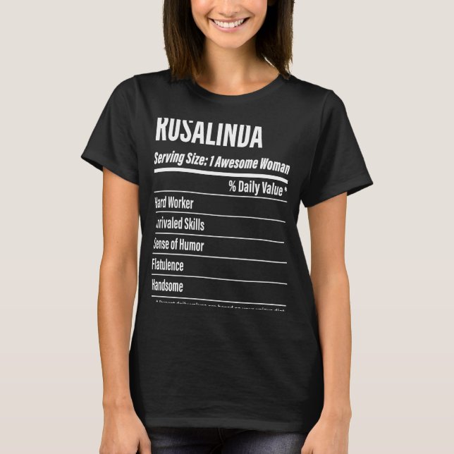 Camiseta Hechos Nutricionales De Rosalinda Que Sirven Calor (Anverso)