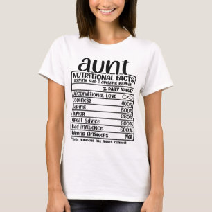 Camiseta Hechos nutricionales de tía divertidos