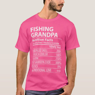 Camiseta Hechos Nutricionales del Abuelo Pescador Divertido