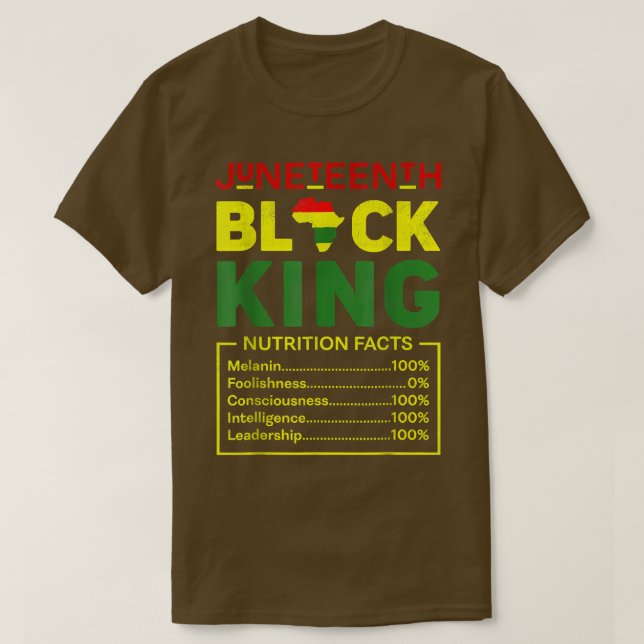 Camiseta Hechos Nutricionales Del Decimoctavo Rey Negro  (Diseño del anverso)