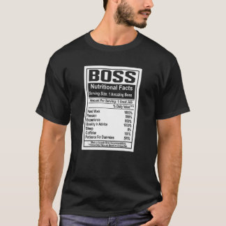 Camiseta Hechos Nutricionales Del Día Del Jefe Increíble Gr