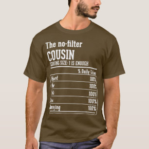 Camiseta Hechos nutricionales del equipo de primos El no fi