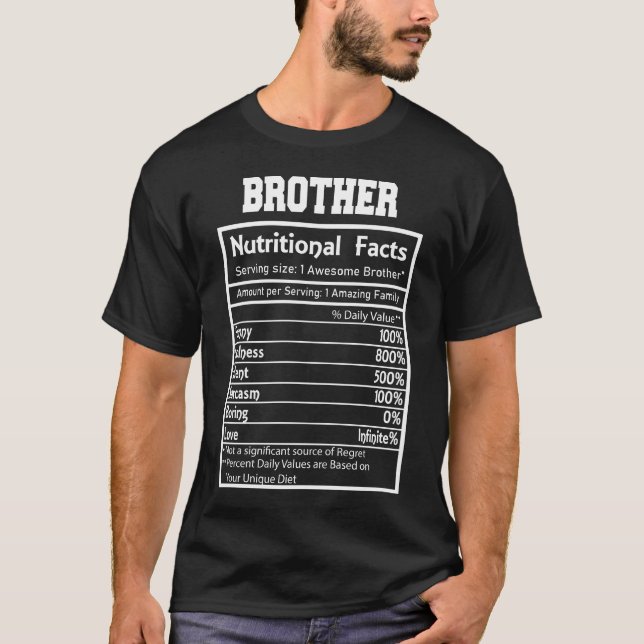 Camiseta Hechos nutricionales del hermano son divertidos (Anverso)