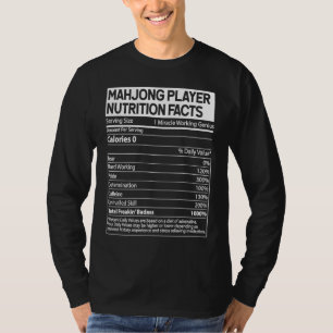 Camiseta Hechos nutricionales del jugador de Mahjong Jueg