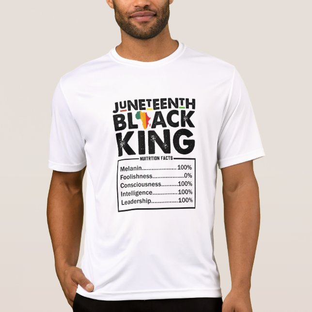 Camiseta Hechos nutricionales del rey negro de Juneteenth M (Anverso)