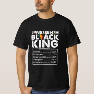 Camiseta Hechos nutricionales del Rey Negro de Juneteenth M