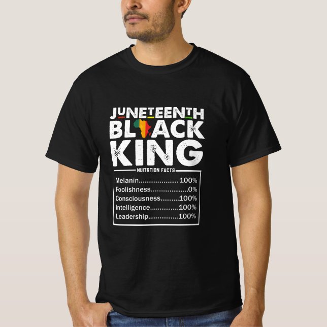 Camiseta Hechos nutricionales del rey negro de Juneteenth M (Anverso)