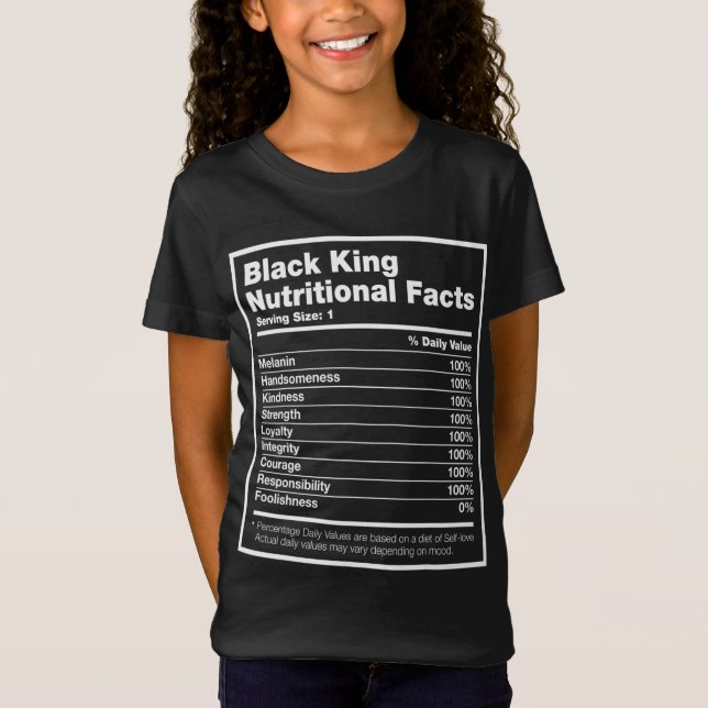 Camiseta Hechos Nutricionales del Rey Negro Mes de Historia (Anverso)
