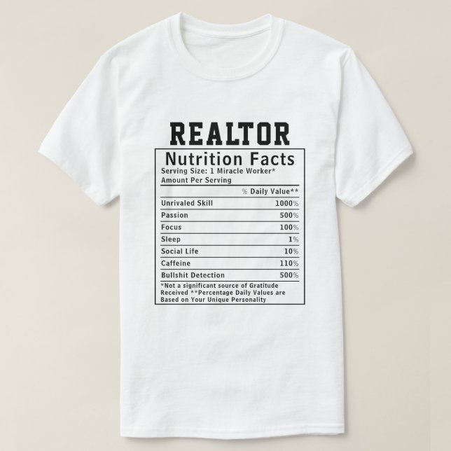 Camiseta Hechos Nutricionales Divertidos para Corredores de (Diseño del anverso)