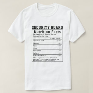 Camiseta Hechos Nutricionales Divertidos para Guardias de S