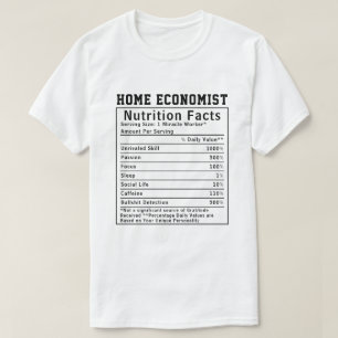 Camiseta Hechos Nutricionales Divertidos para la Economista