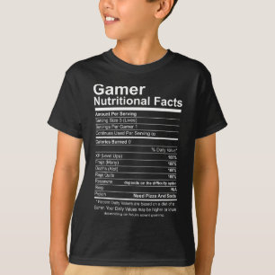 Camiseta Hechos Nutricionales Juego de Video Guay Gamer Fun
