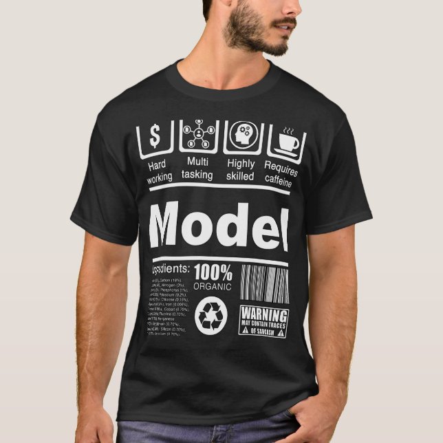 Camiseta Hechos nutricionales modelo para modelos e influen (Anverso)