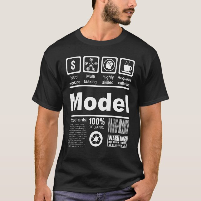 Camiseta Hechos nutricionales modelo para modelos e influen (Anverso)
