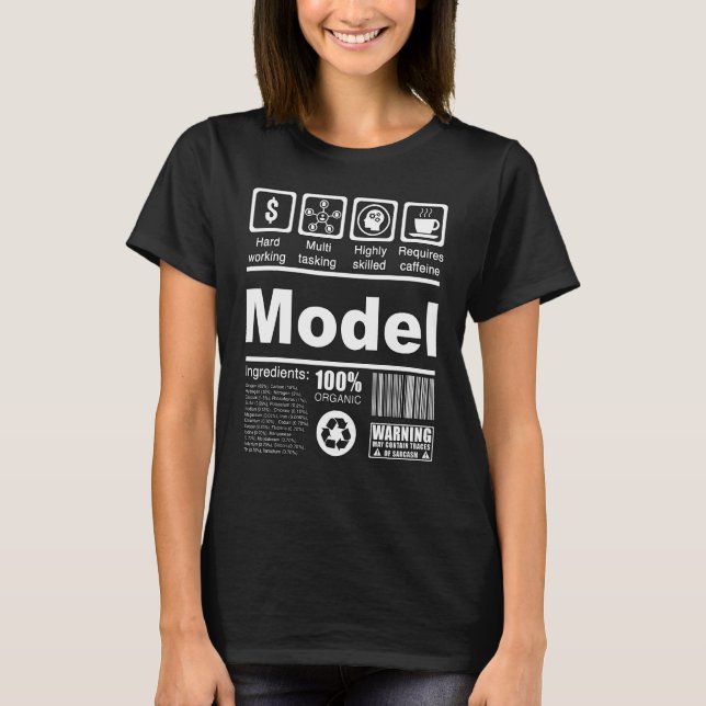 Camiseta Hechos nutricionales modelo para modelos e influen (Anverso)