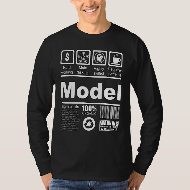 Camiseta Hechos nutricionales modelo para modelos e influen (Anverso)