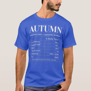 Camiseta Hechos Nutritivos Nombre del Otoño Apodo Único