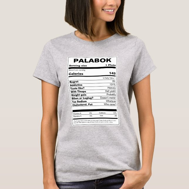 Camiseta Hechos sobre la nutrición en Palabok (Anverso)