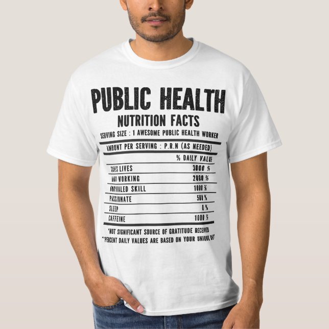 Camiseta Hechos sobre nutrición en salud pública (Anverso)