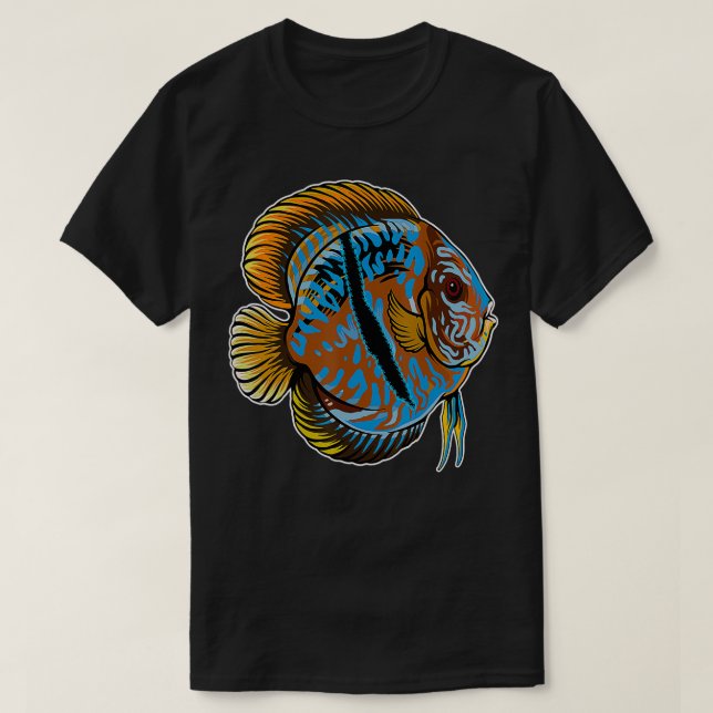 Camiseta Heckel Discus Cichlid Acuario Pescado Conservador  (Diseño del anverso)
