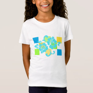 Camiseta heckerboard Hibiscus Hawaiian Floral