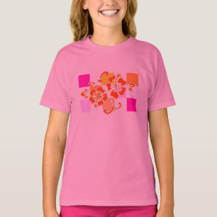 Camiseta heckerboard Hibiscus Hawaiian Floral