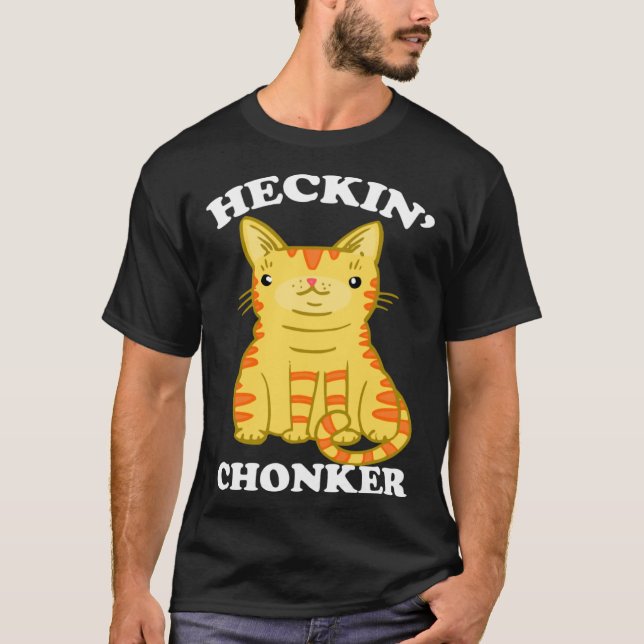 Camiseta Heckin Chonker Fat Cat Chonk Naranja Tabby (Anverso)