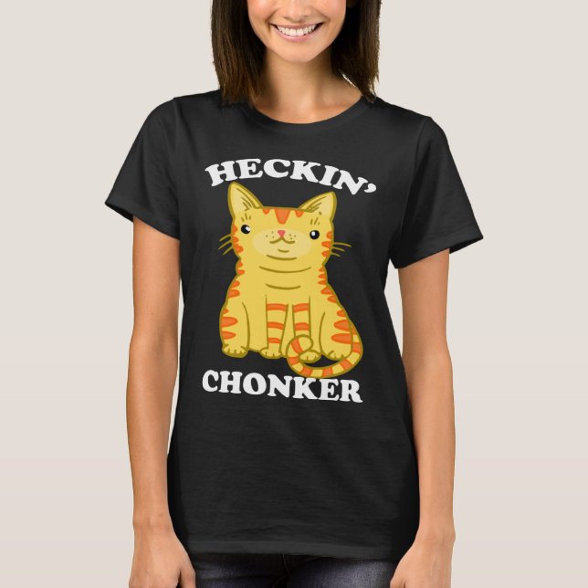 Camiseta Heckin Chonker Fat Cat Chonk Naranja Tabby (Anverso)