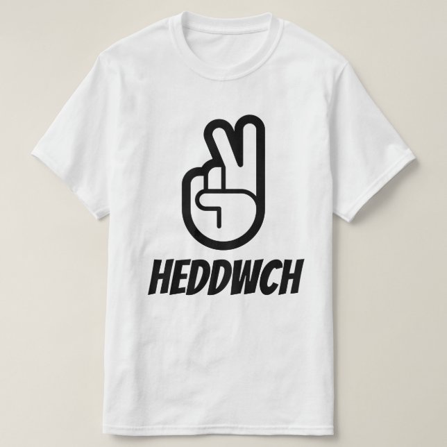 Camiseta heddwch | paz en galés (Diseño del anverso)