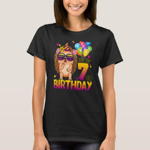 Camiseta Hedgehog 7 cumpleaños 7 años de edad Hedgehog Naci