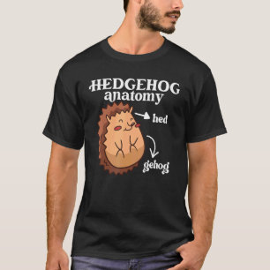 Camiseta Hedgehog Anatomía Partes del cuerpo Cute Mascota H