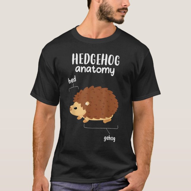 Camiseta Hedgehog Anatomy Cute Hedgehog Men Women (Anverso)