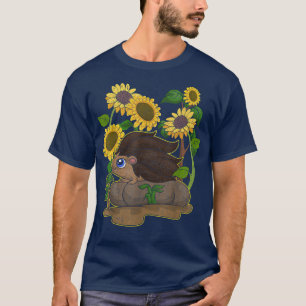 Camiseta Hedgehog Animal Lover Aestesia del girasol amarill