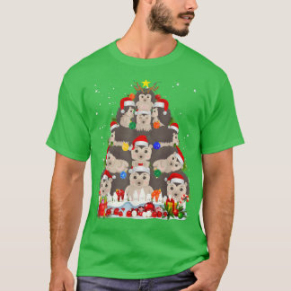 Camiseta Hedgehog Árbol de Navidad Funny Hedgehog Navidades