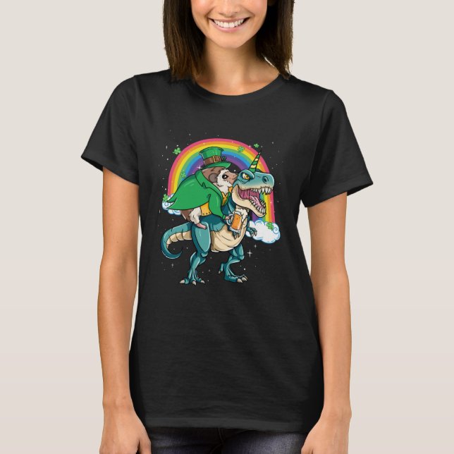 Camiseta Hedgehog Beer Dino Rex Horn Rainbow (Anverso)