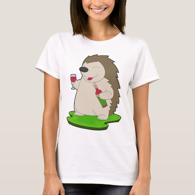 Camiseta Hedgehog Bottle Red wine (Anverso)