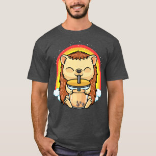 Camiseta Hedgehog Bubble Tea Boba Kawaii Aesthetic Anime Pr
